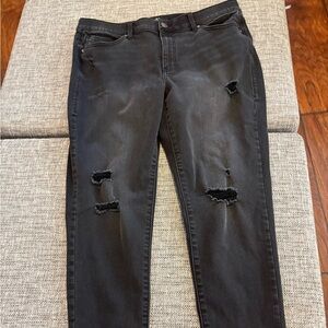 LuLaroe Charcoal Distressed Denim Jeans size 32 EUC size 14